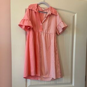 SHEIN Pink Striped Kids Dress